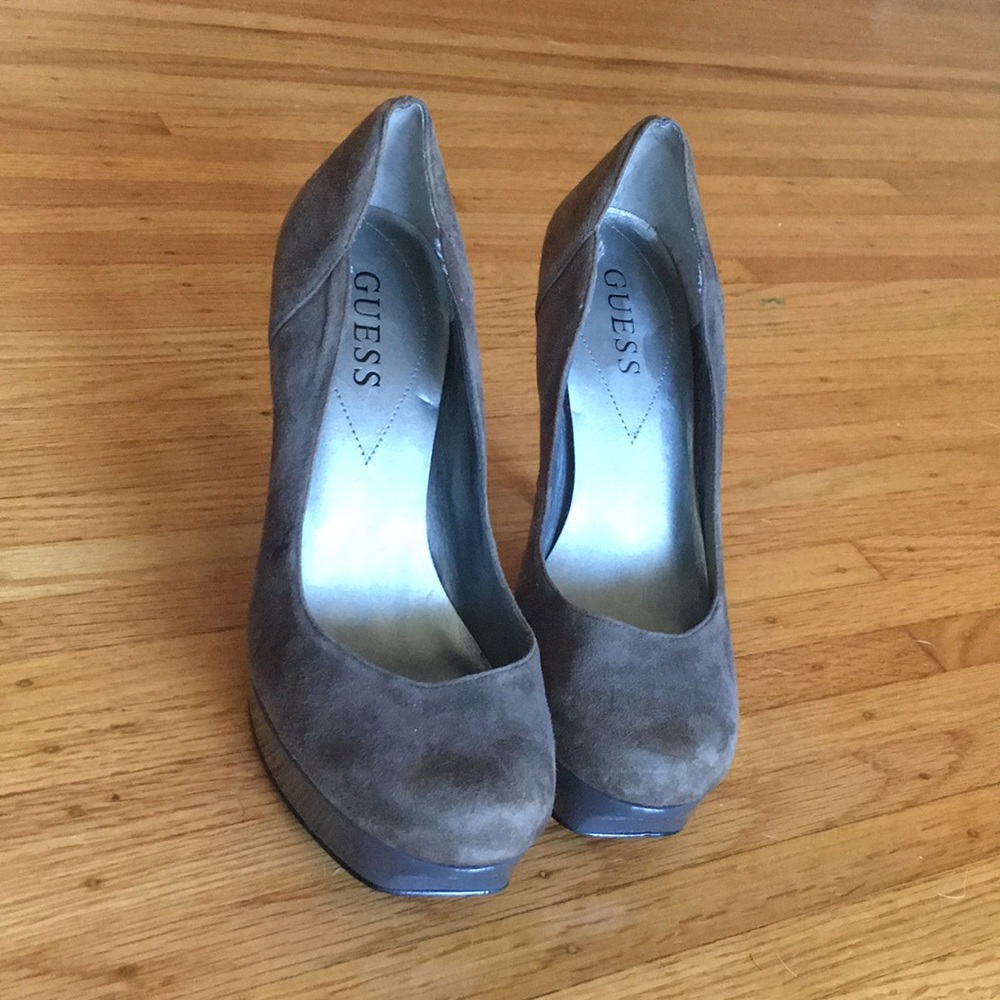 Funky Guess suede platform stilettos